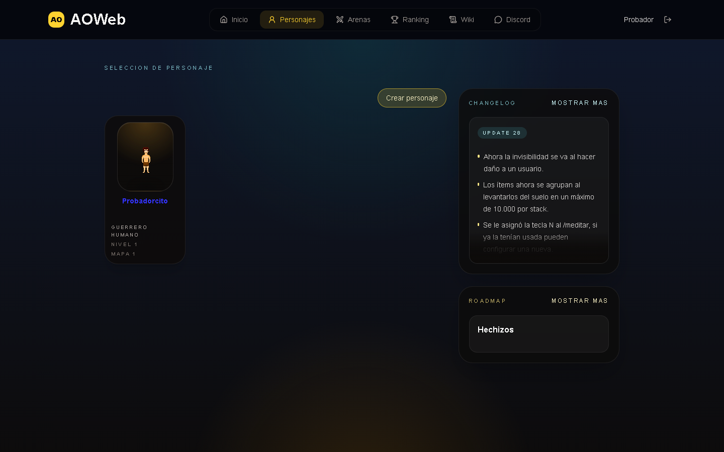 Seleccion de personaje